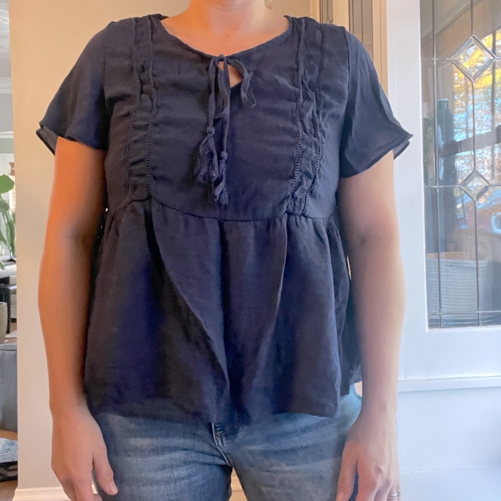Nanette Lenore | Navy Blue Flowy Top